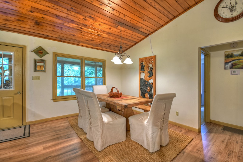 Open floor plan with dining 