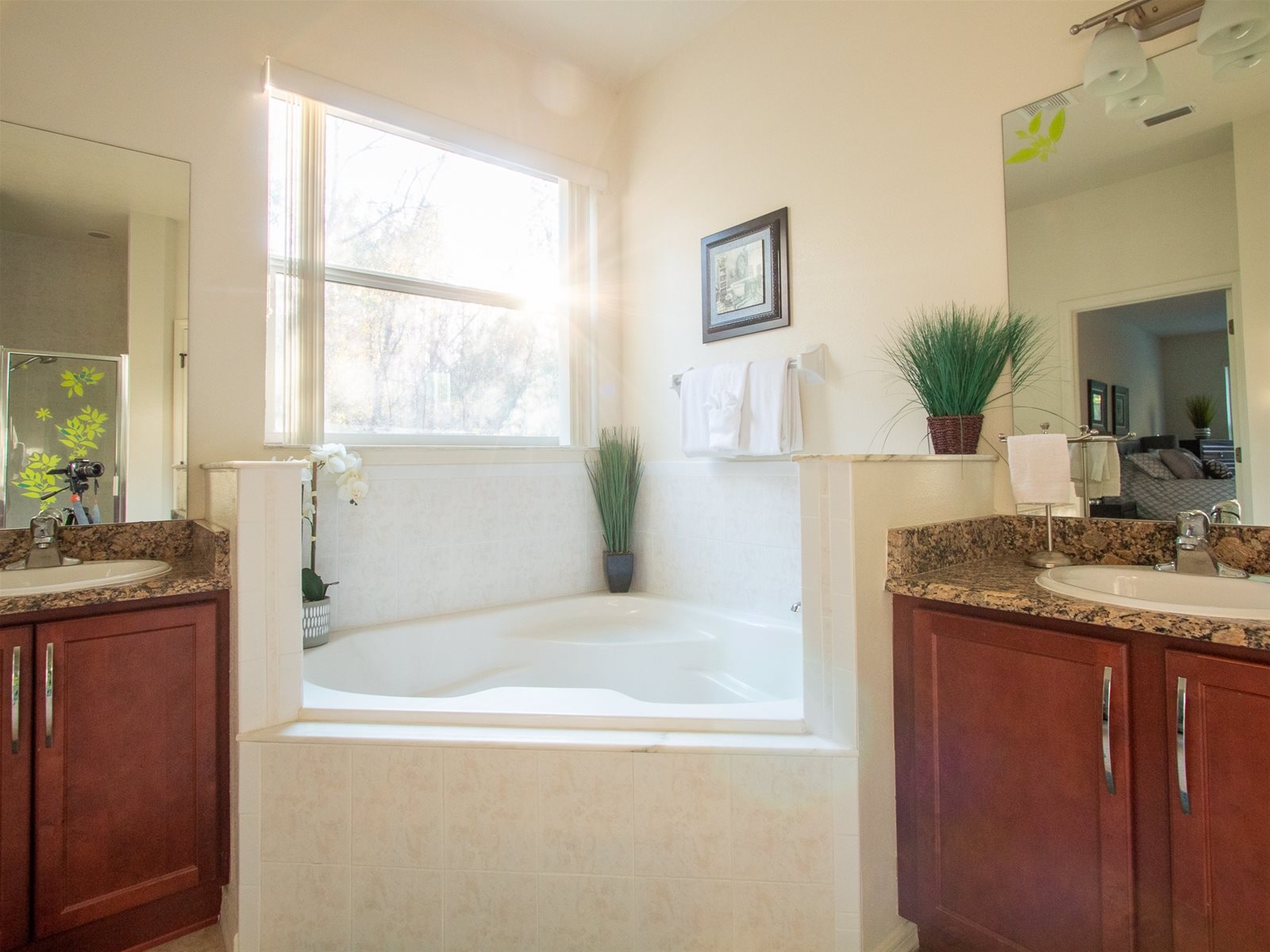 Master bath with two vanities
