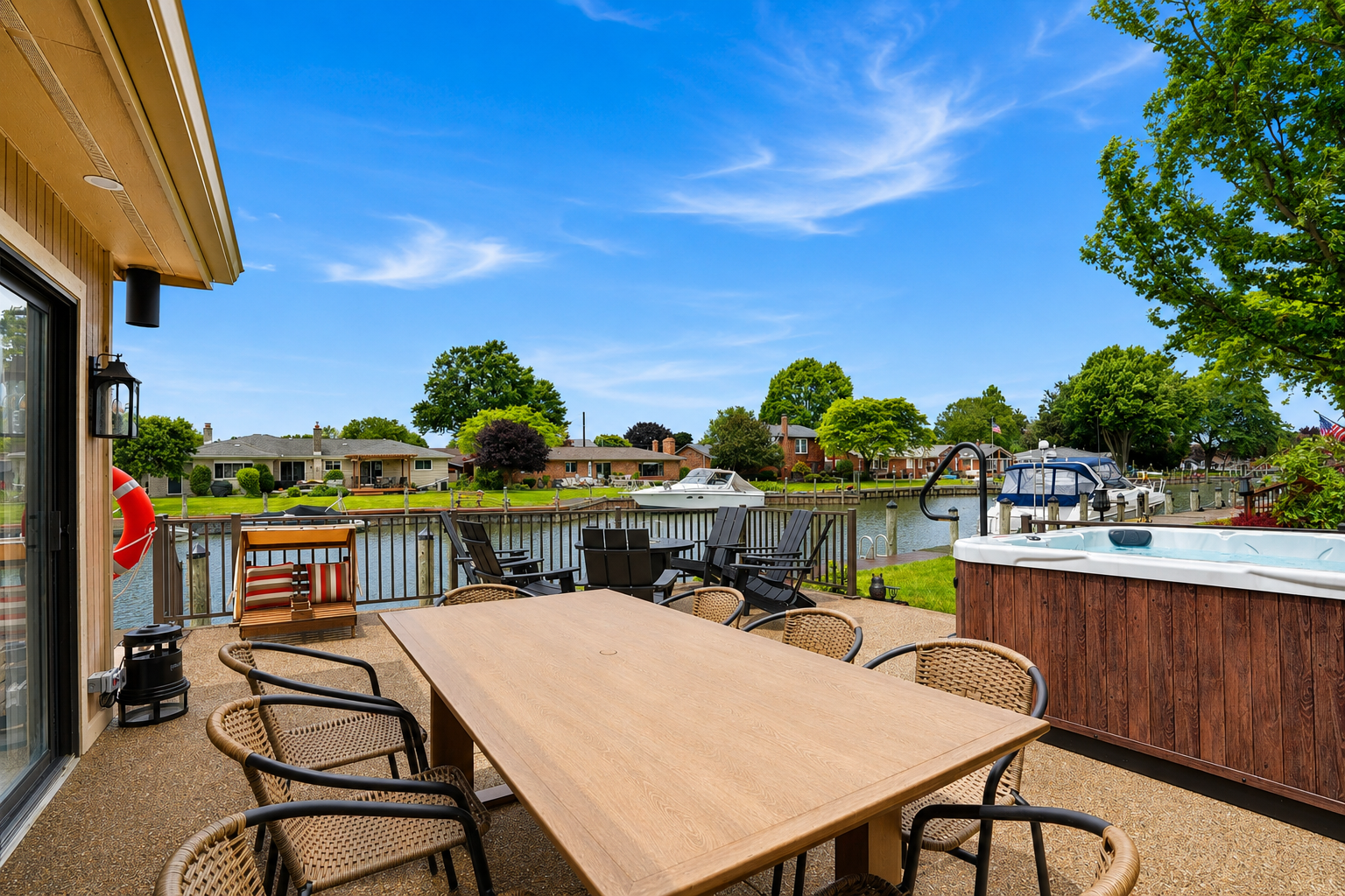 Elevate your living experience and immerse yourself in the tranquil beauty of nature with this captivating outdoor oasis, where the boundaries between indoor and outdoor living seamlessly dissolve, inviting you to bask in the serenity of your surrounding