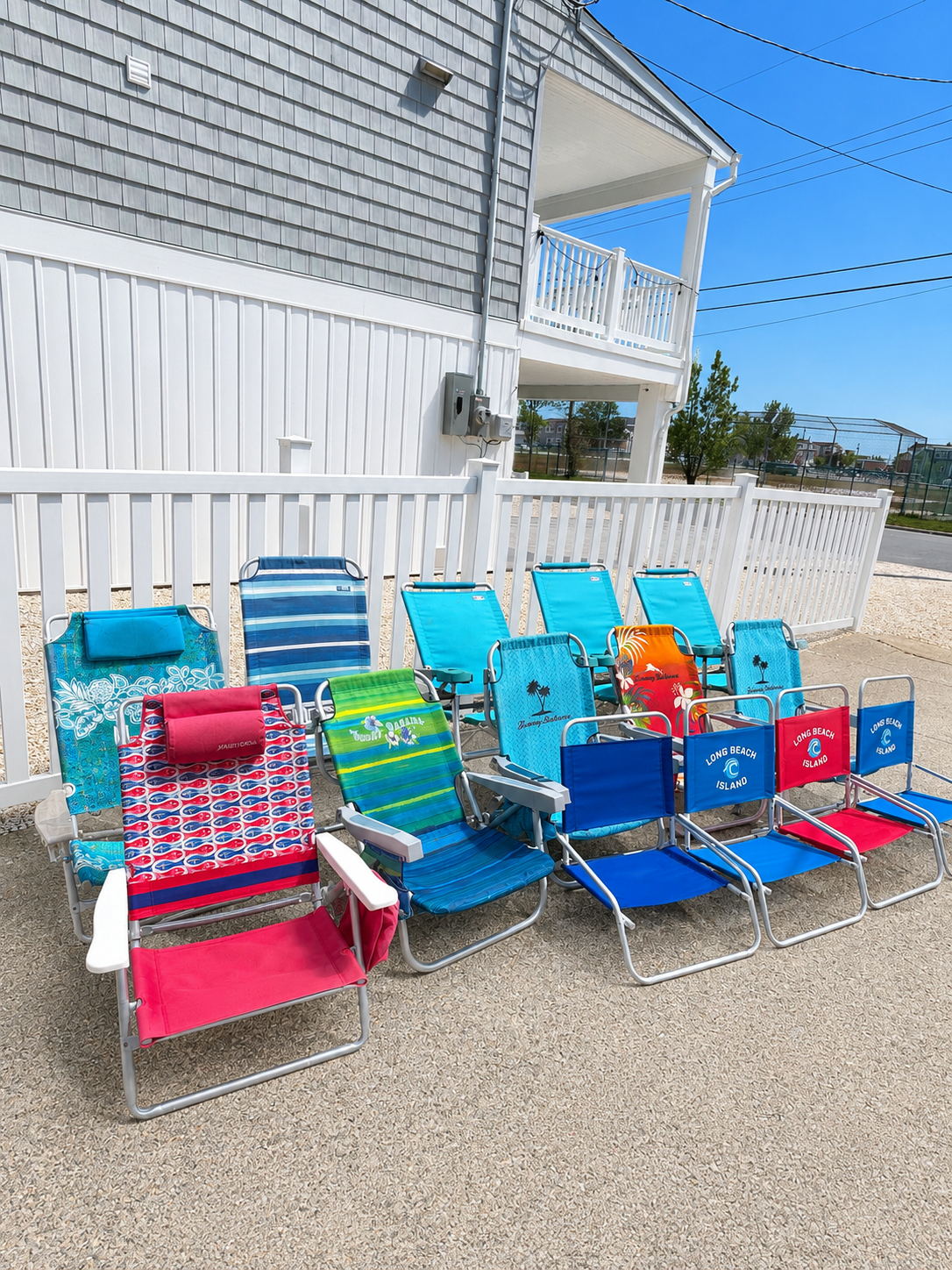 Beach Chairs- some may have a little rust as they were used last season.
This is the joys of beach living :)
