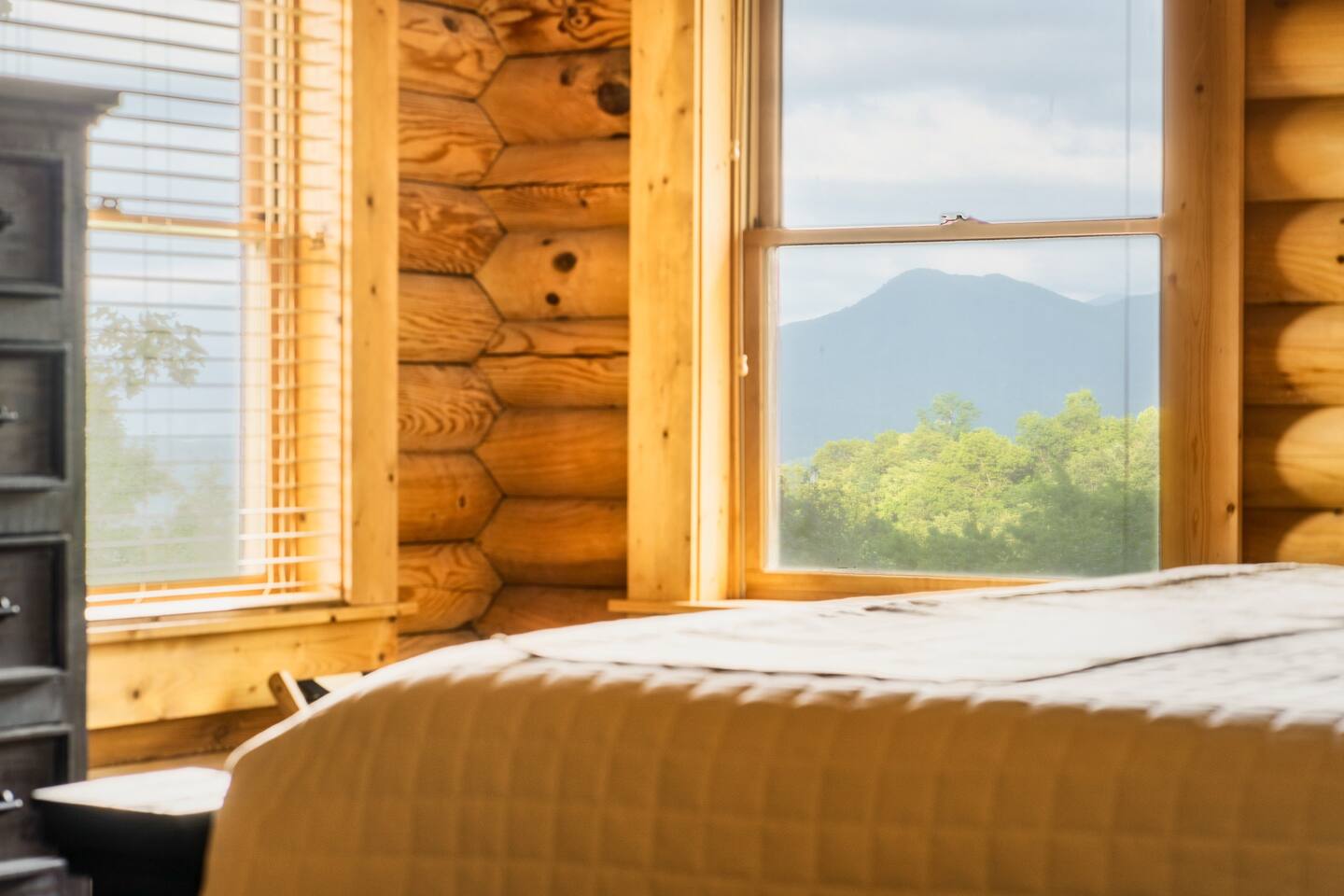 Amazing mountain views from main floor bedroom.
