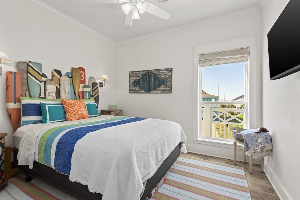 This secondary bedroom offers a queen as well as the third. 