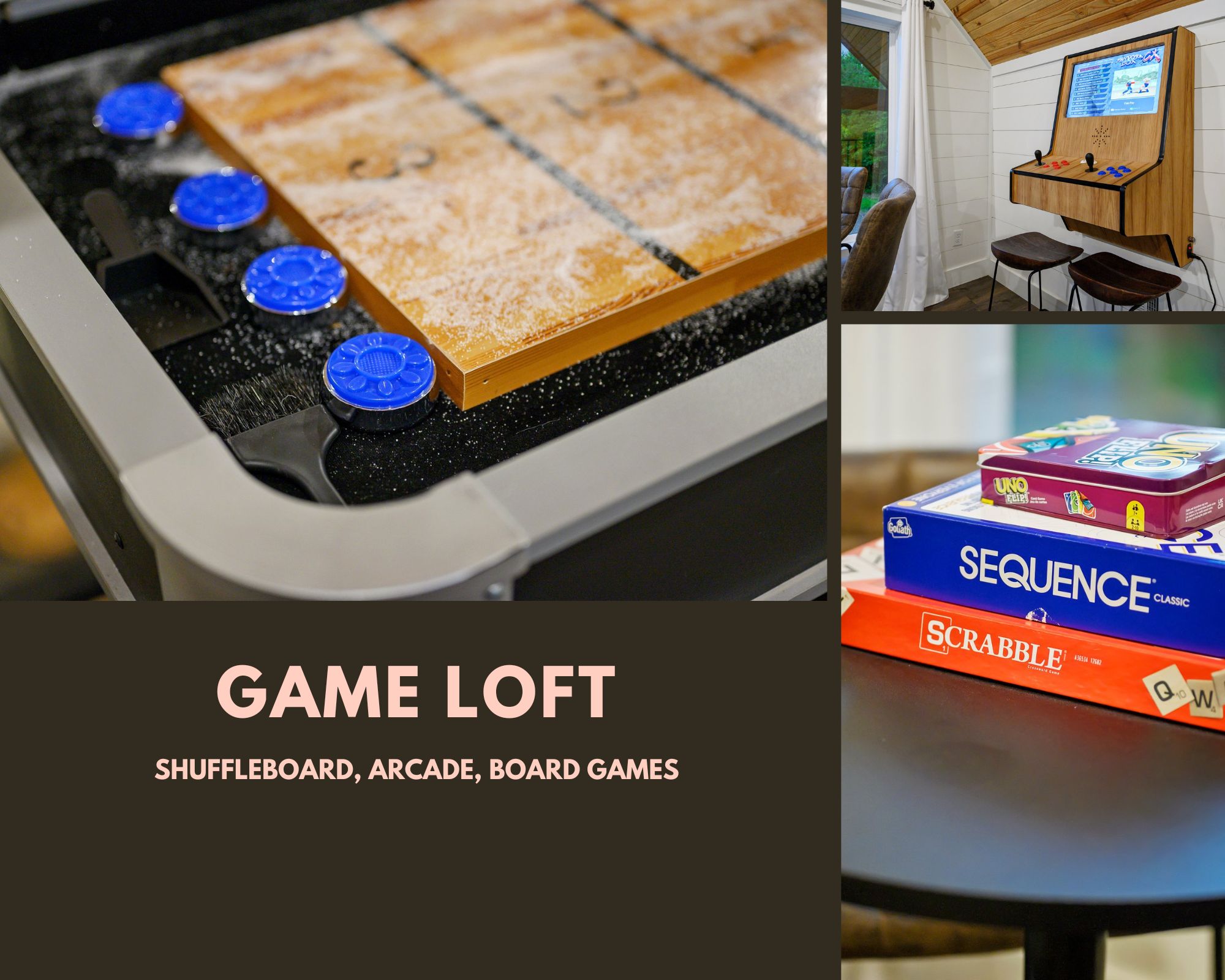 Game Loft Fun 🎮 Shuffleboard • Arcade • Board Games = Endless Entertainment