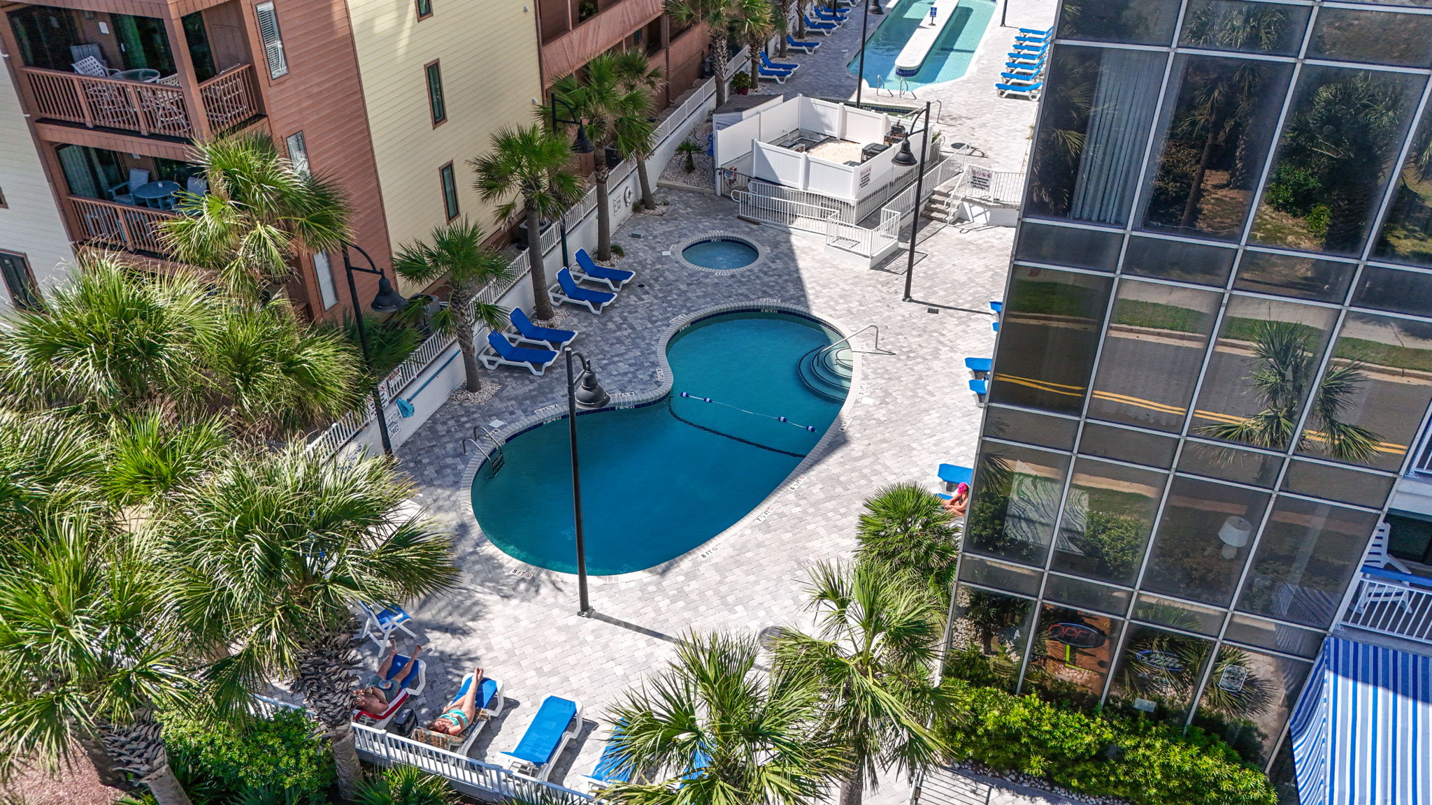 Amenities galore, enjoy an oceanfront pool, lazy river, indoor pool, kiddie pools and hot tubs.  Also take advantage of the onsite restaurant and easy walking to the seaside trail and Gardens By the Sea playground