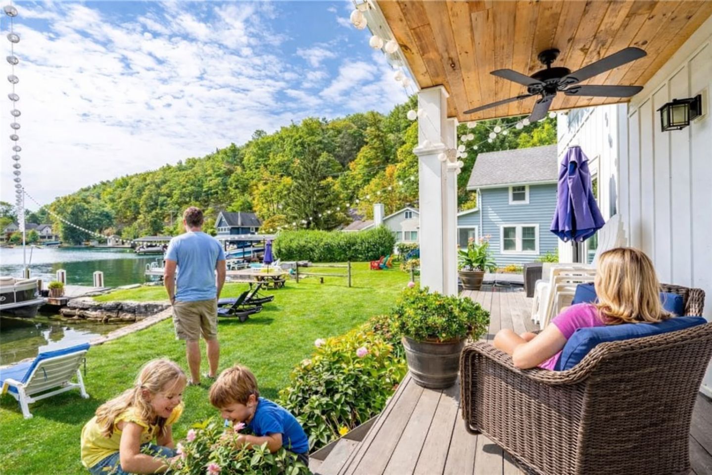 Beautiful view from the back deck overlooking Canandaigua lake. 