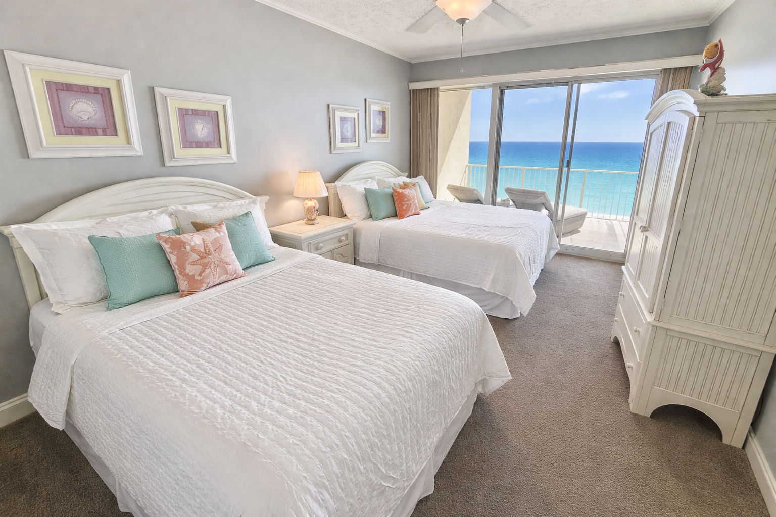 Master bedroom with 2 queen beds