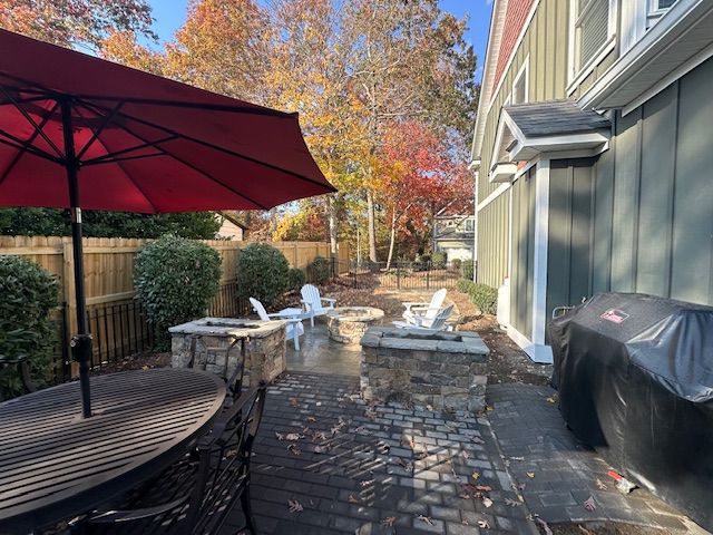 Backyard with Fire Pit