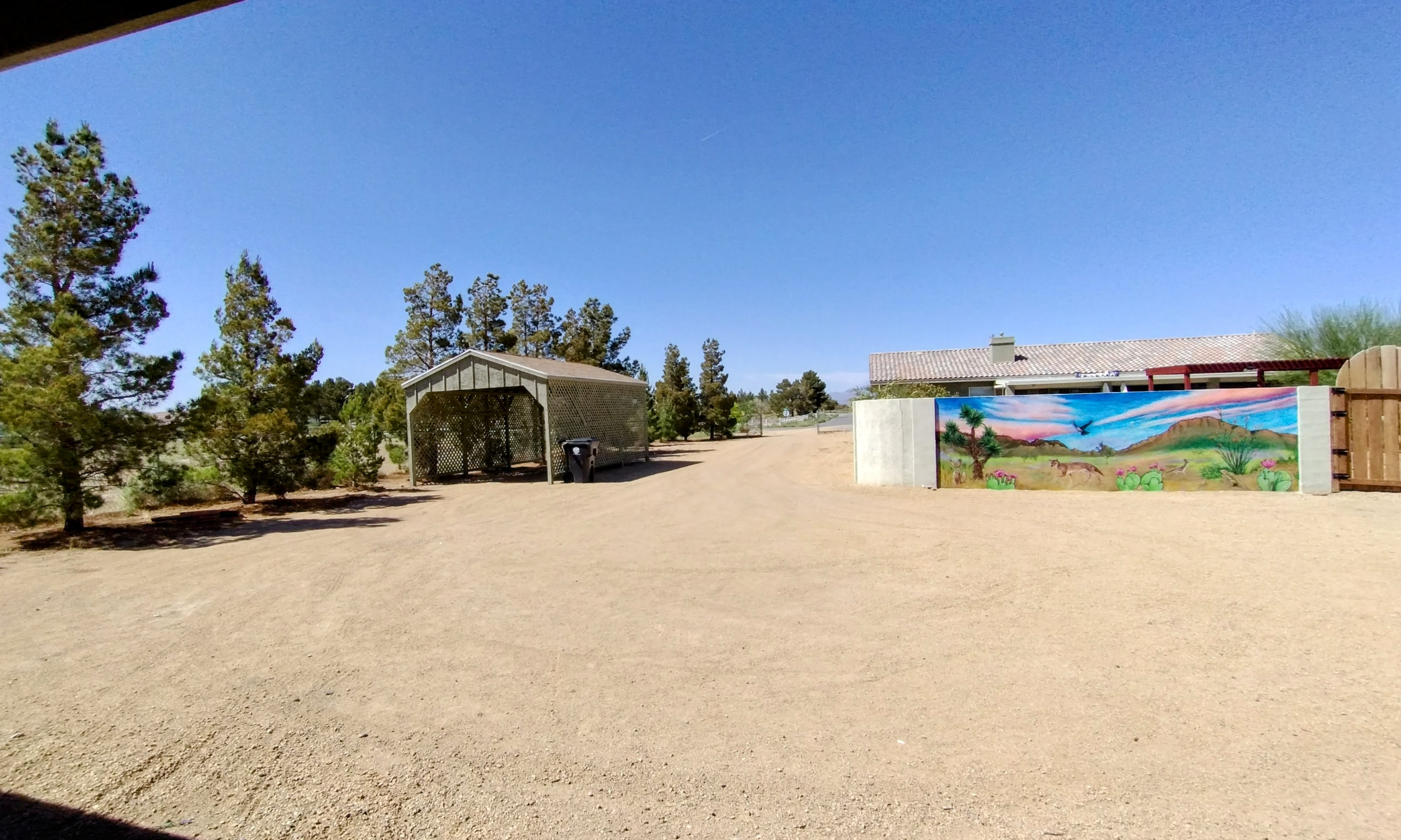 Your very own private driveway and shaded parking structure