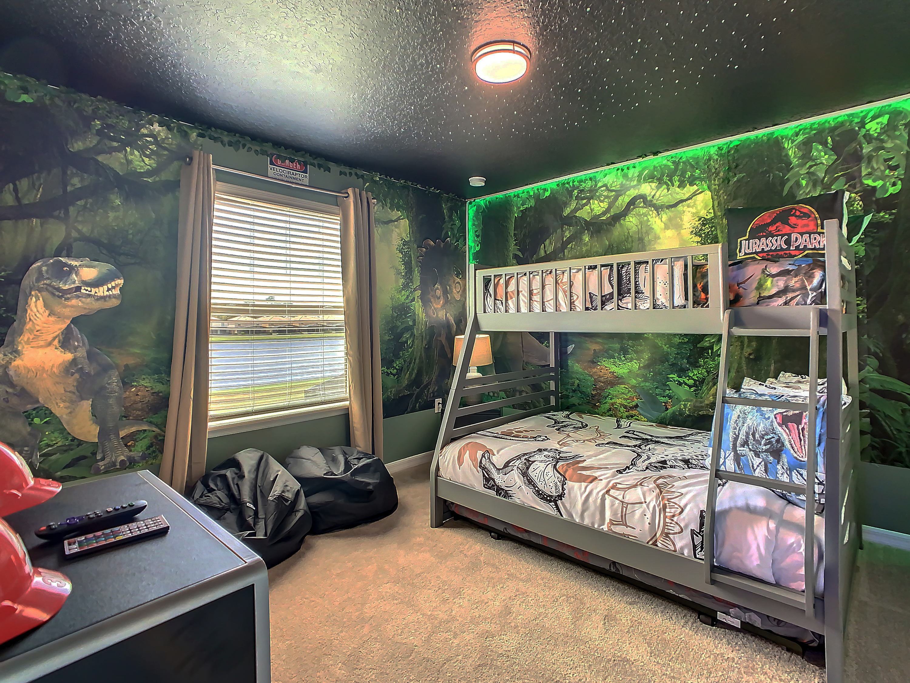 Bedroom 5- 2nd Floor- Jurassic Park Theme -Bunk Bed (twin on top-full on bottom-trundle underneath)