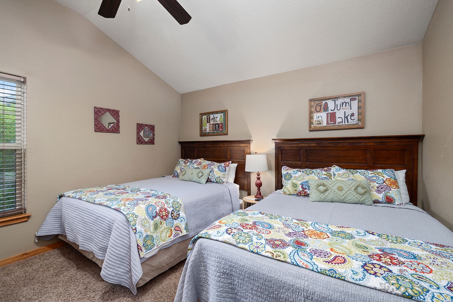 Upper level 2 queen bedroom with bathroom right outside the door