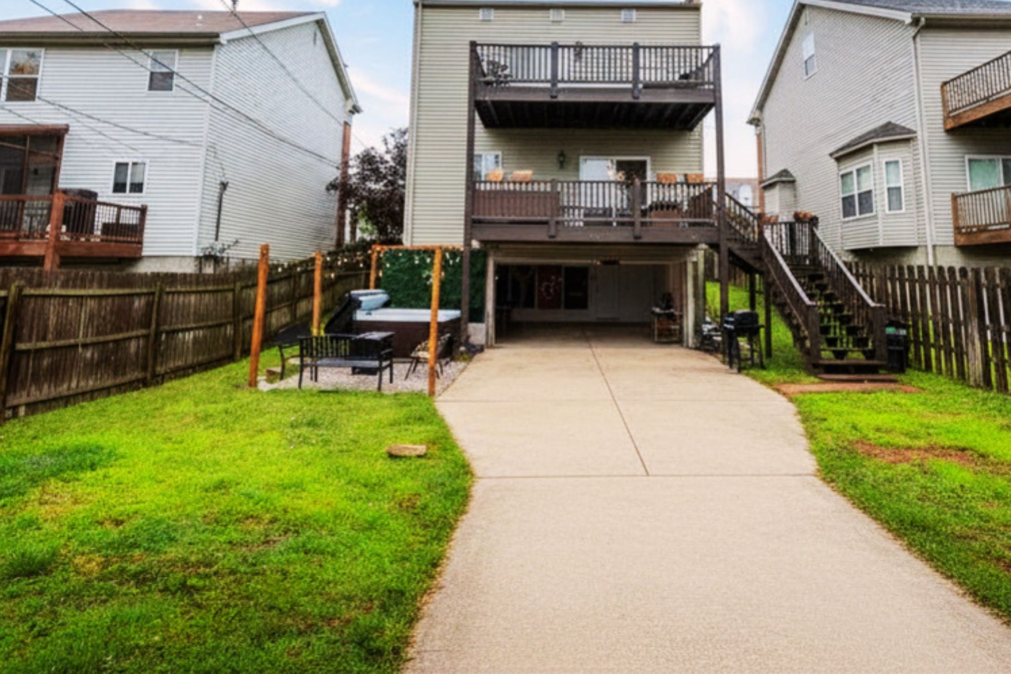 Private fenced backyard with room for kids and dogs to play.