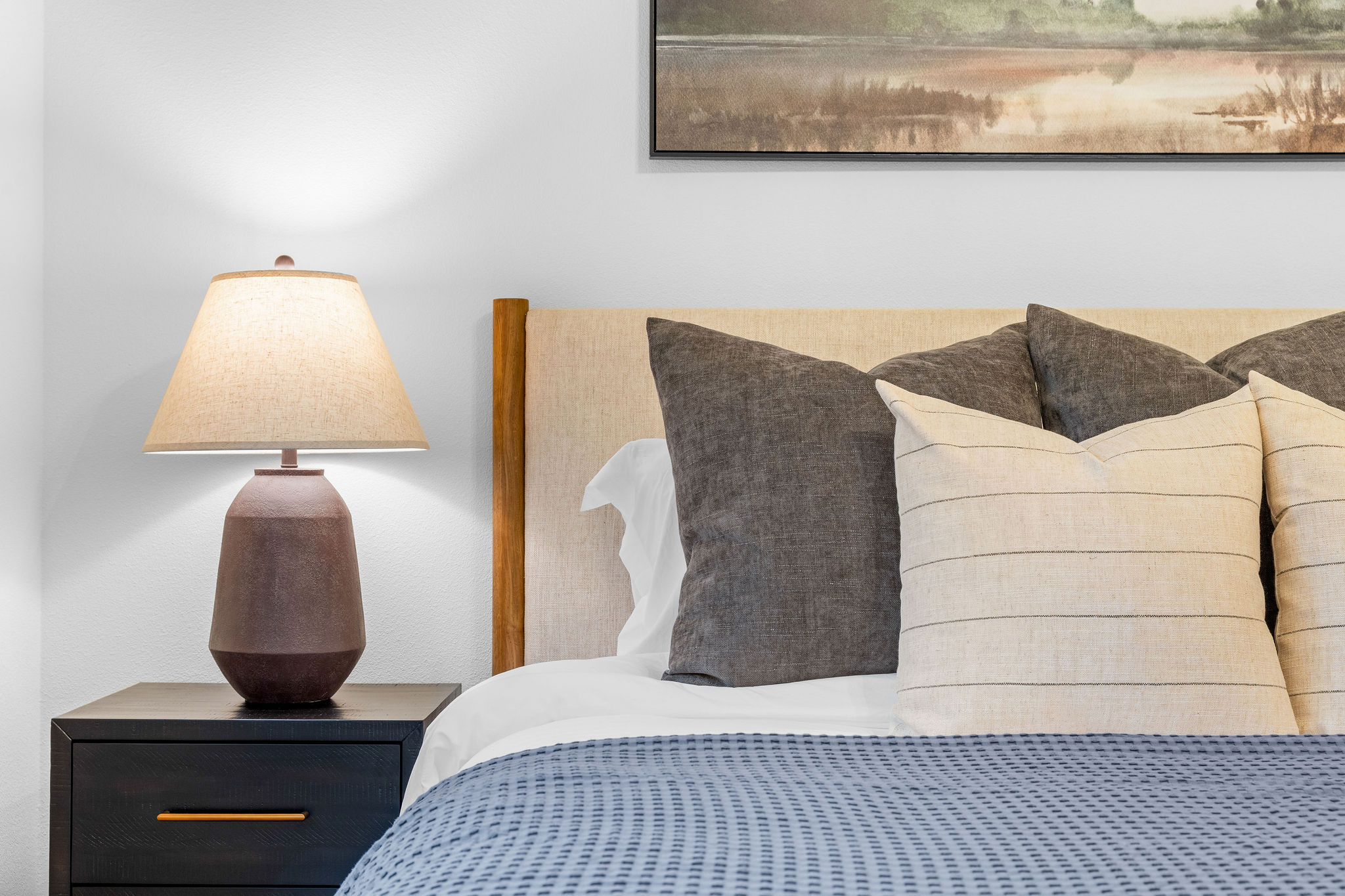 Cozy bedside setup for winding down at the end of the day.