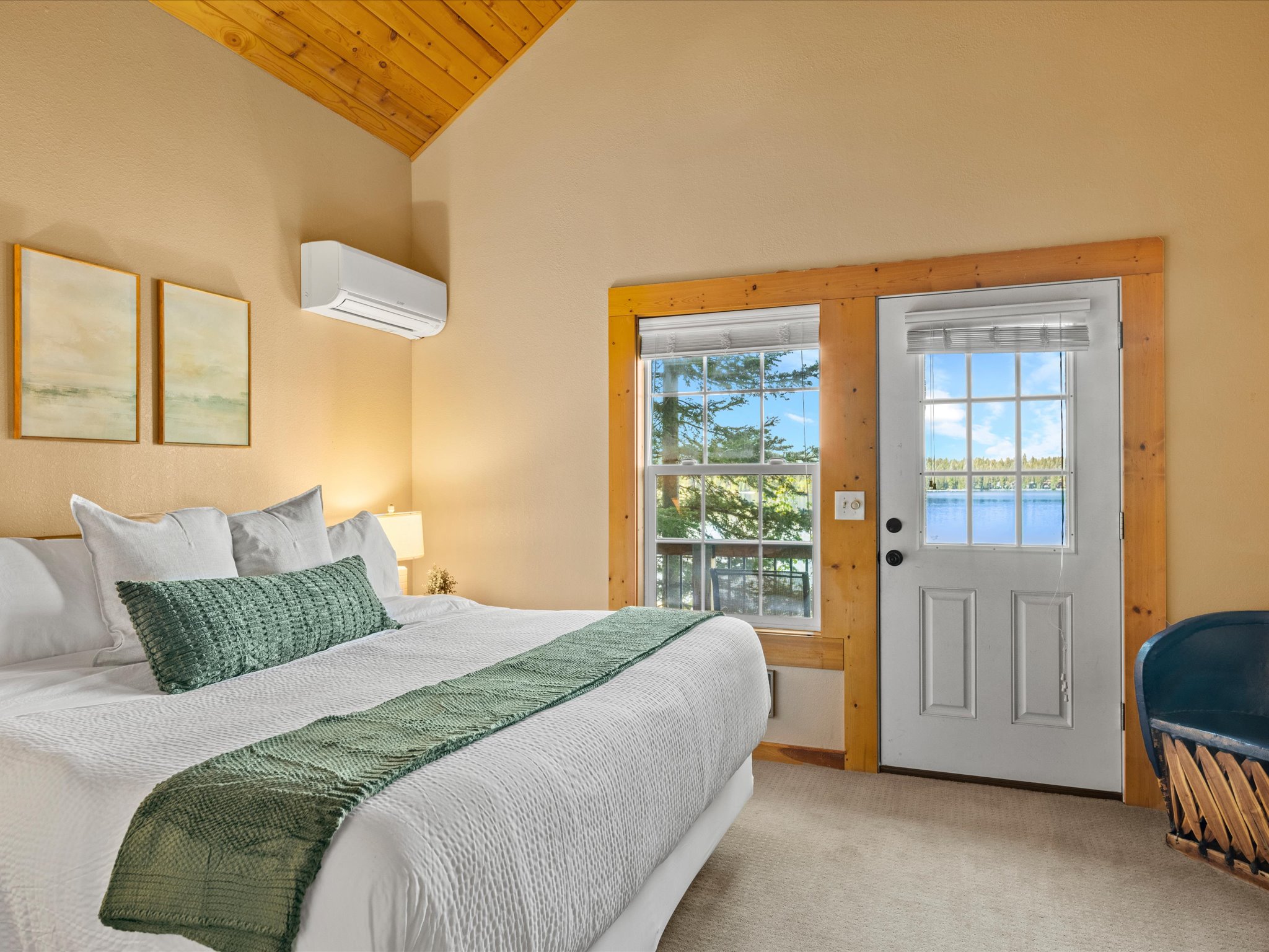 Bedroom 2 — king with lake-view balcony
