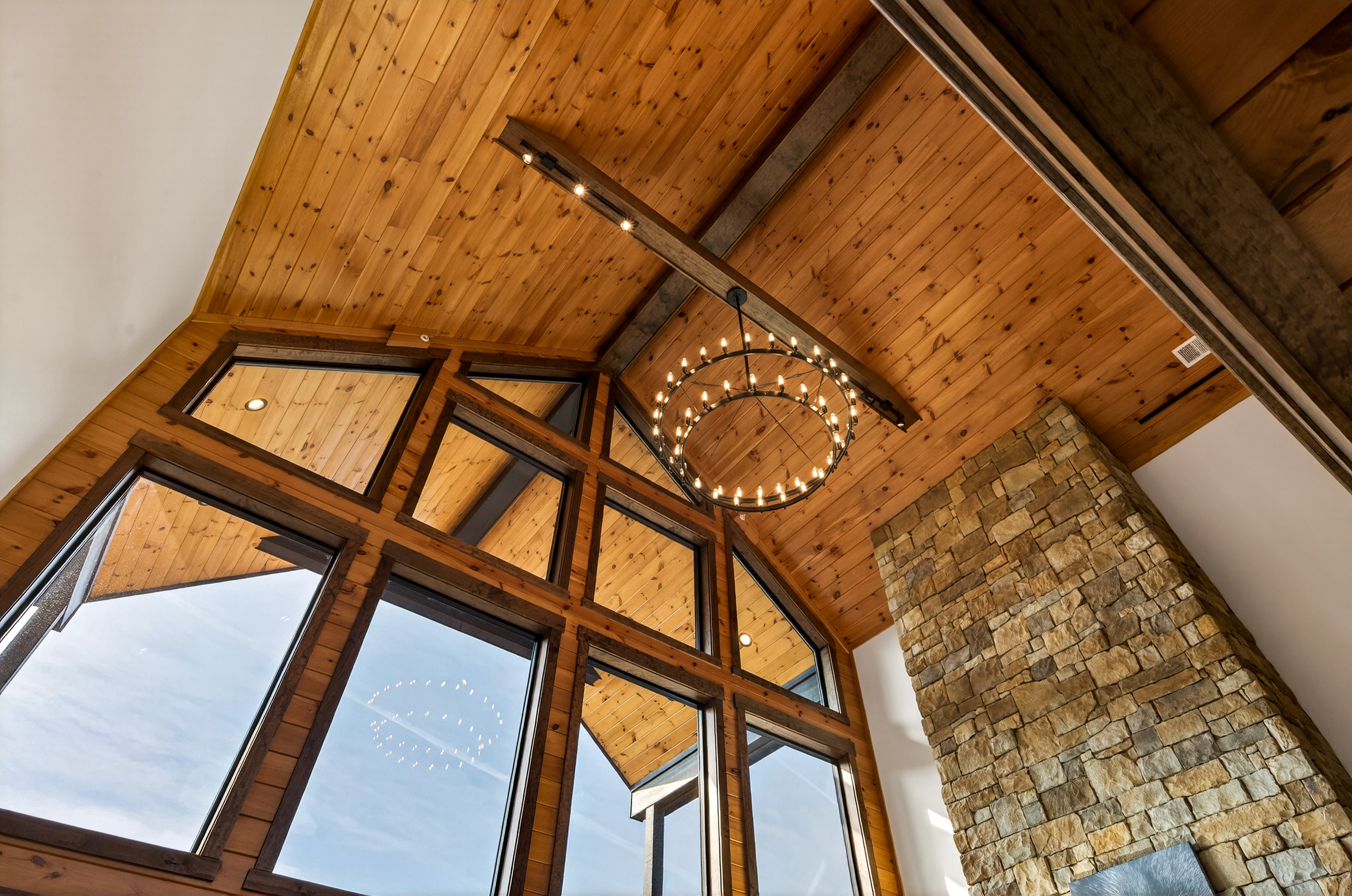 Soaring 30 foot vaulted ceilings in the great room. 