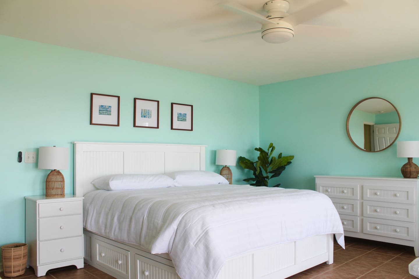 Master bedroom, located on 2nd floor front of house. Large and relaxing. Private balcony (with a porch swing!). 