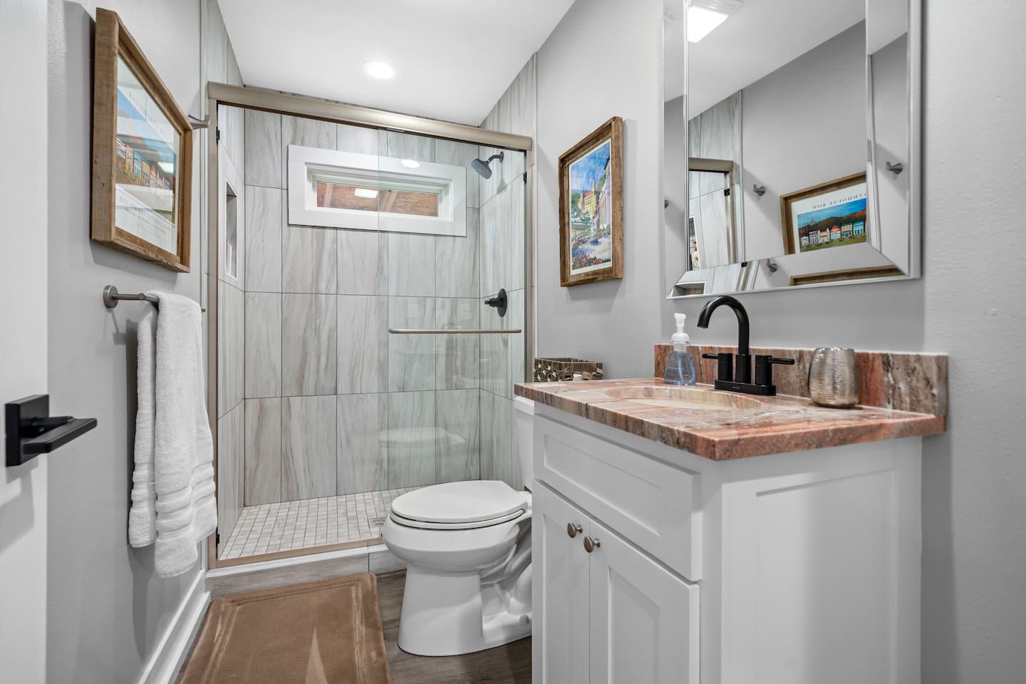 The 2nd Bathroom serves the 2nd King Suite and is right around the corner from the Bedroom.