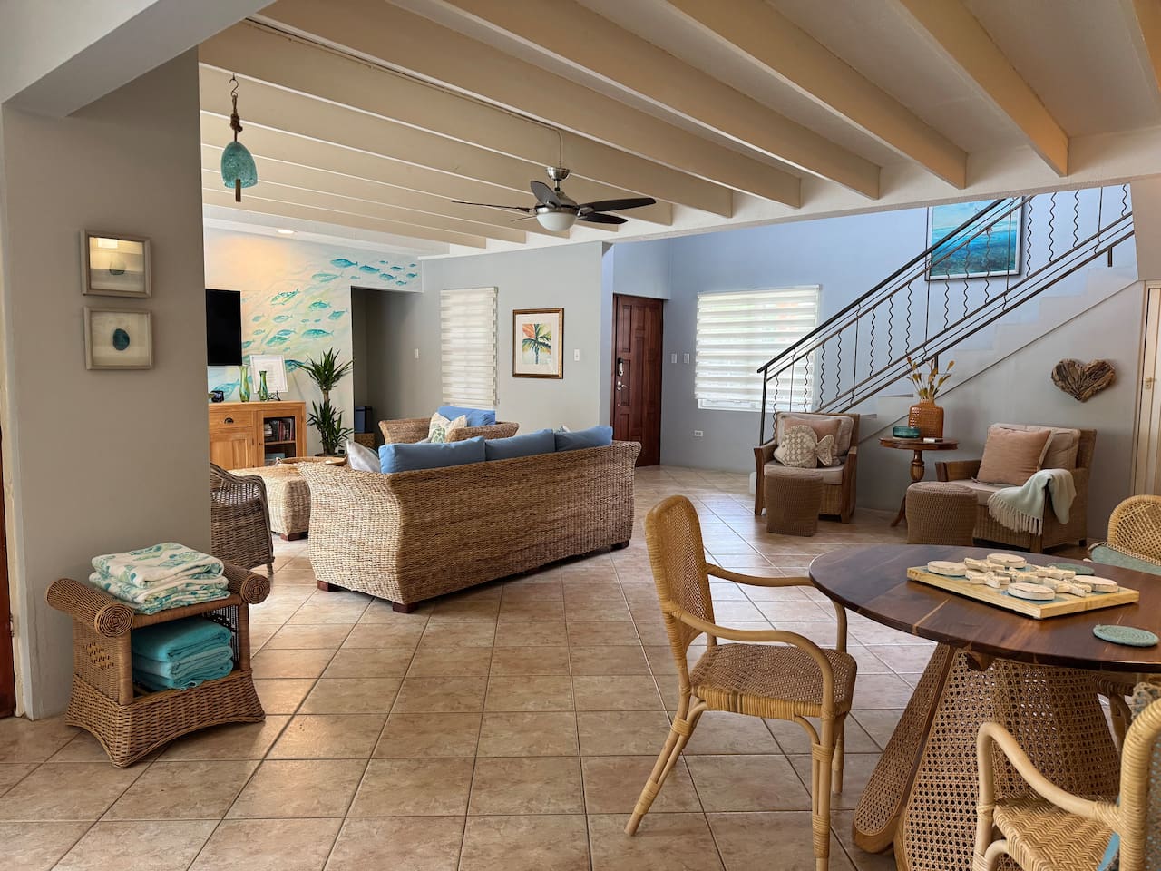 Air conditioning keeps the inside cool.