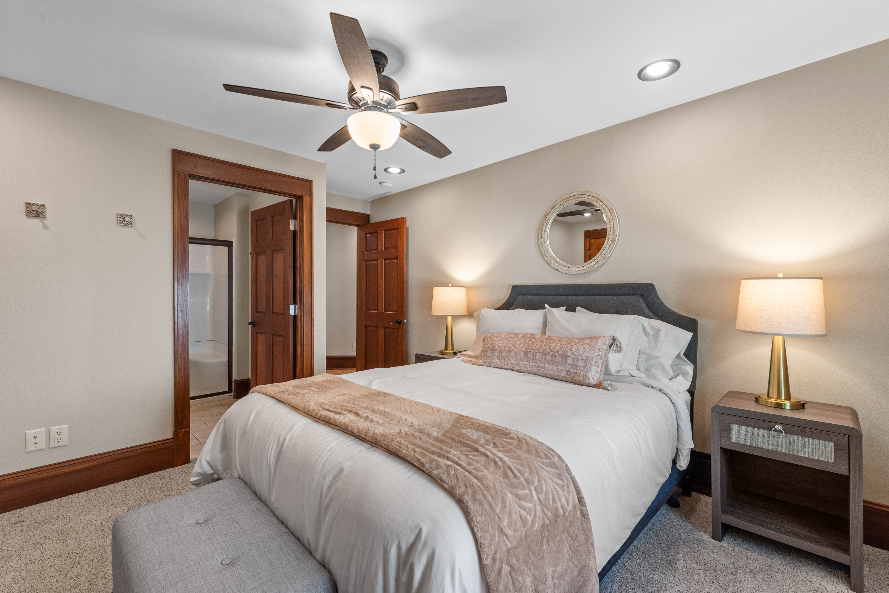 View into ensuite of queen bedroom.