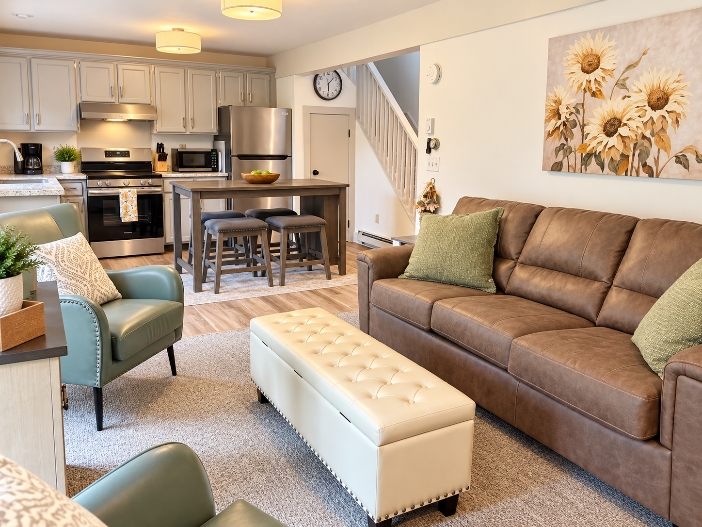 Living room and kitchen