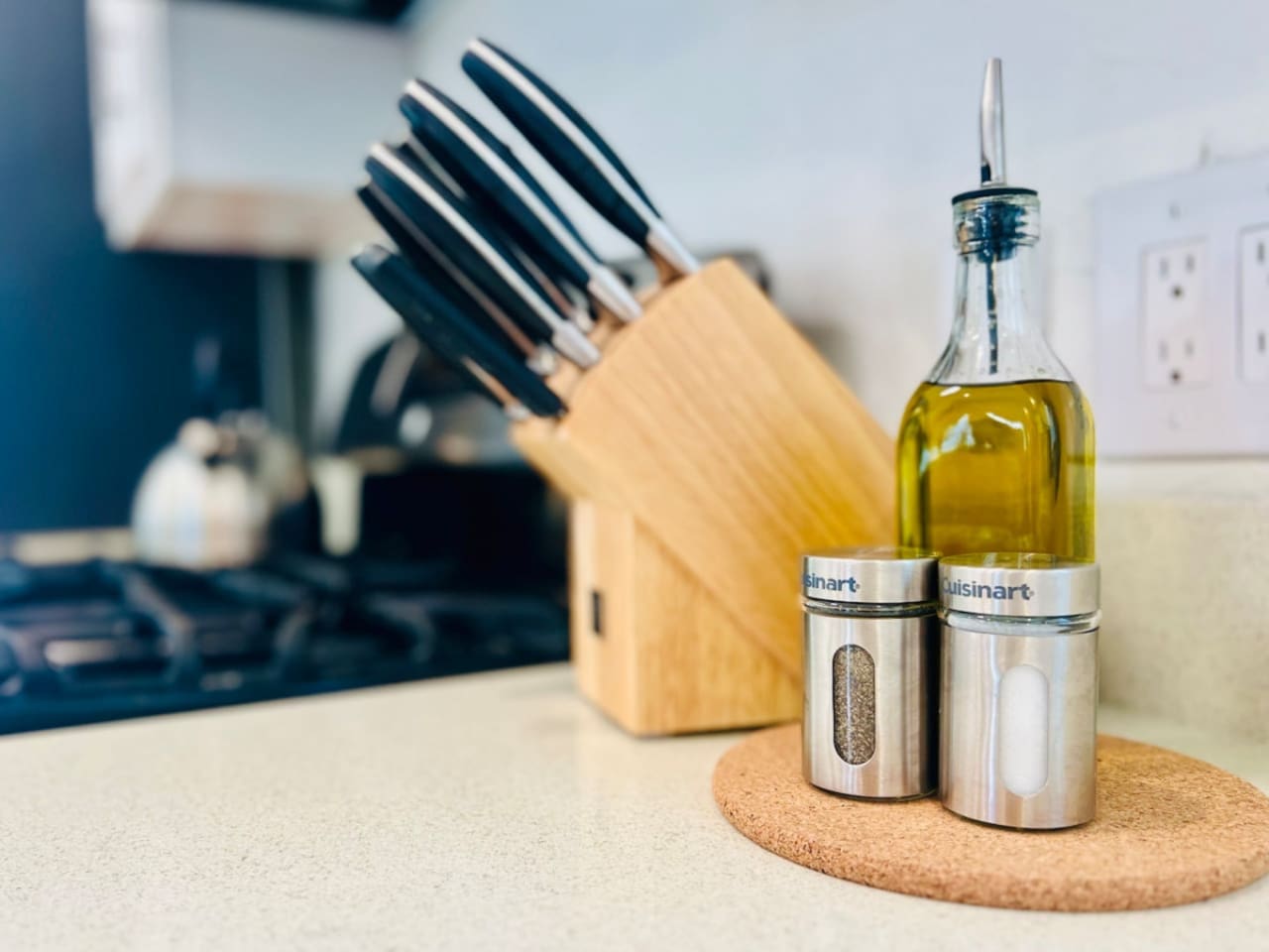 Knives and condiments.
