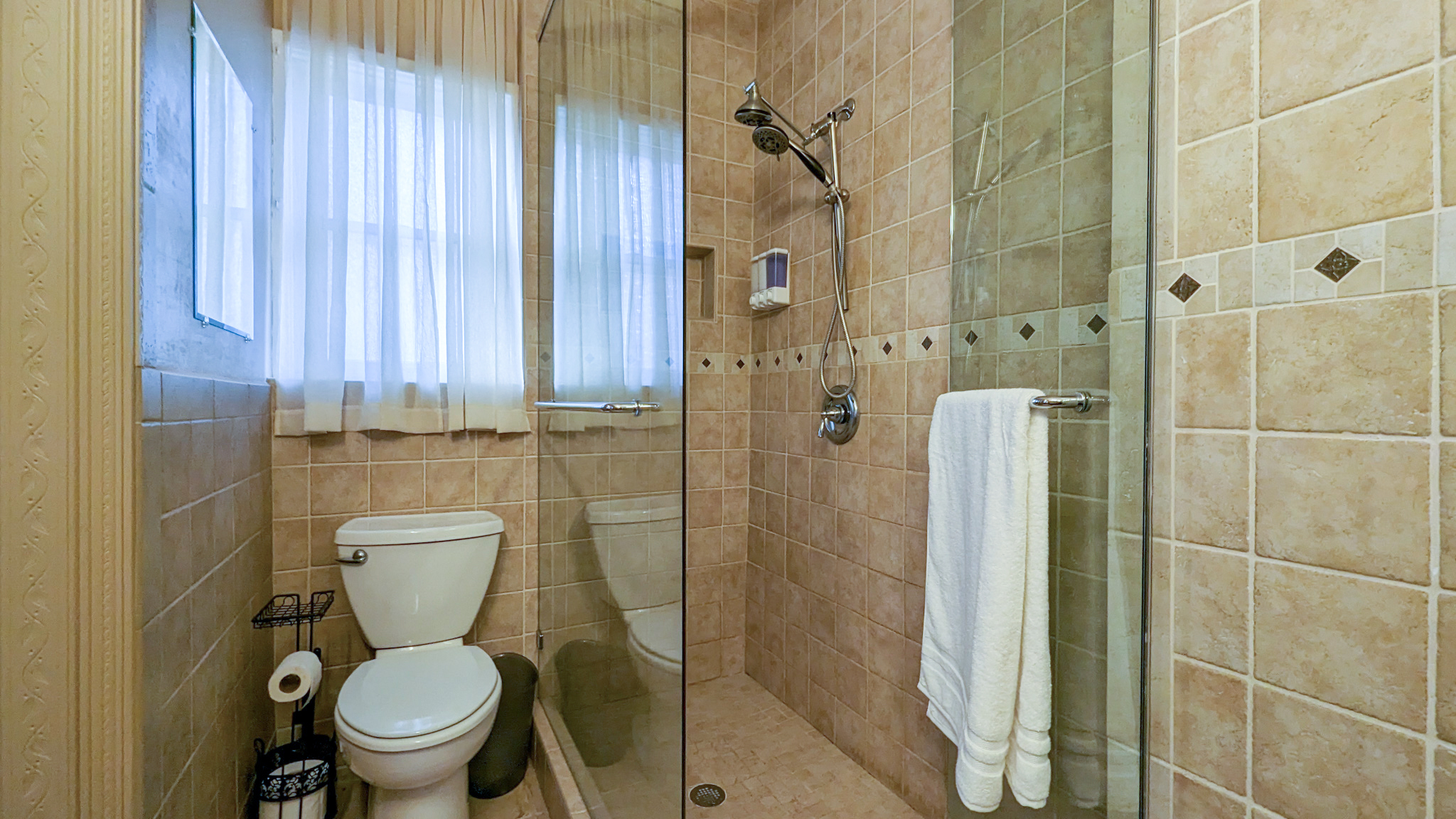 Spacious walk in shower