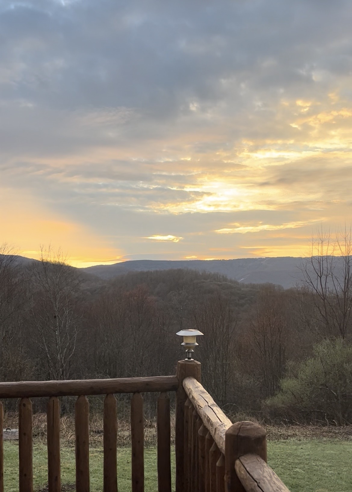Sunrise on the front porch. 
