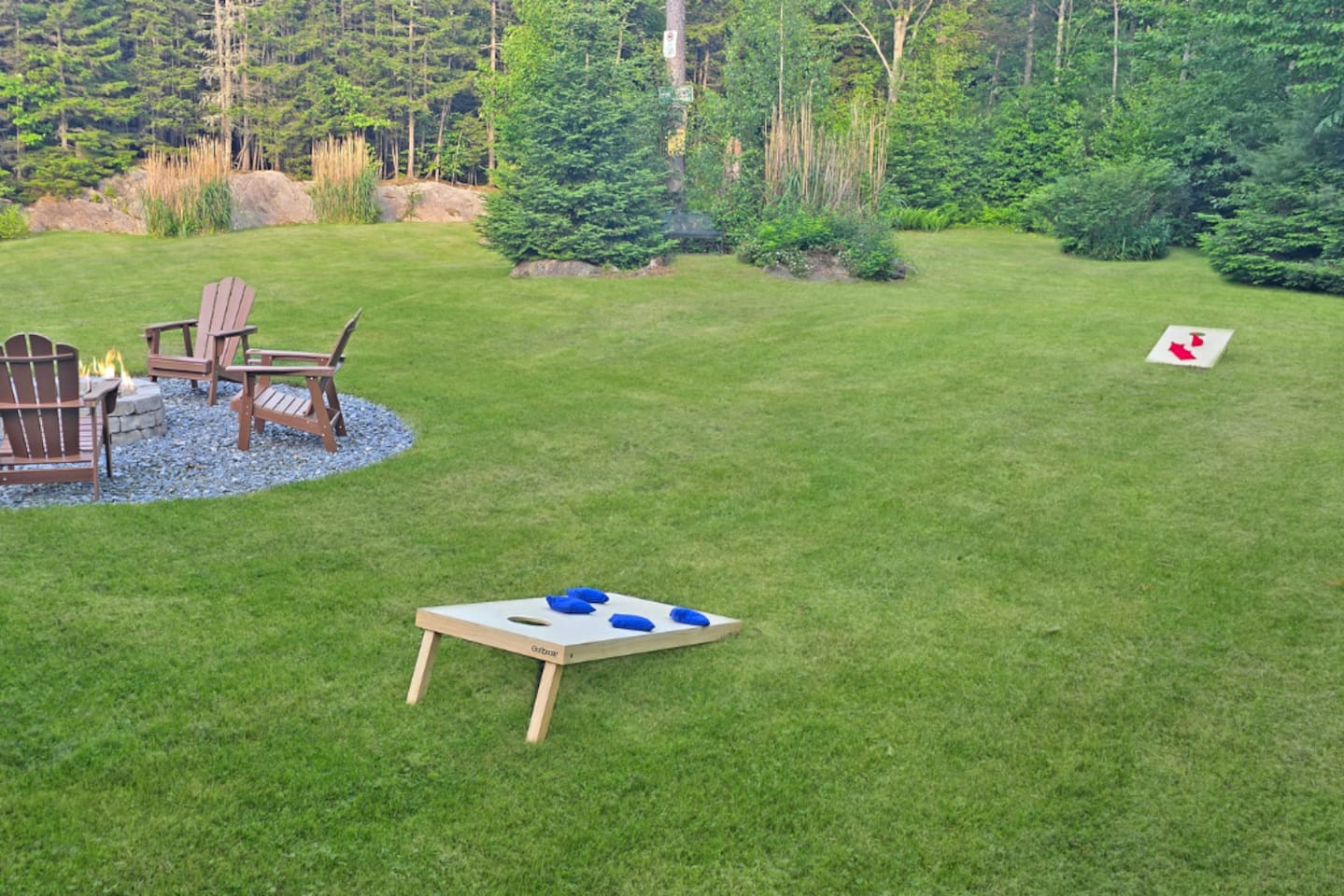 Have a corn hole tournament with the family while having a great fire! 