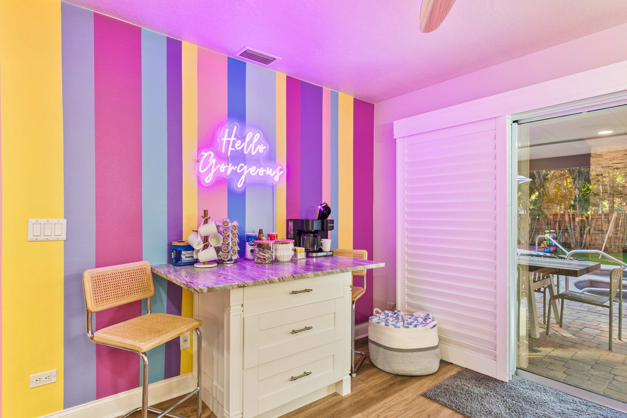 Fully stocked coffee station!