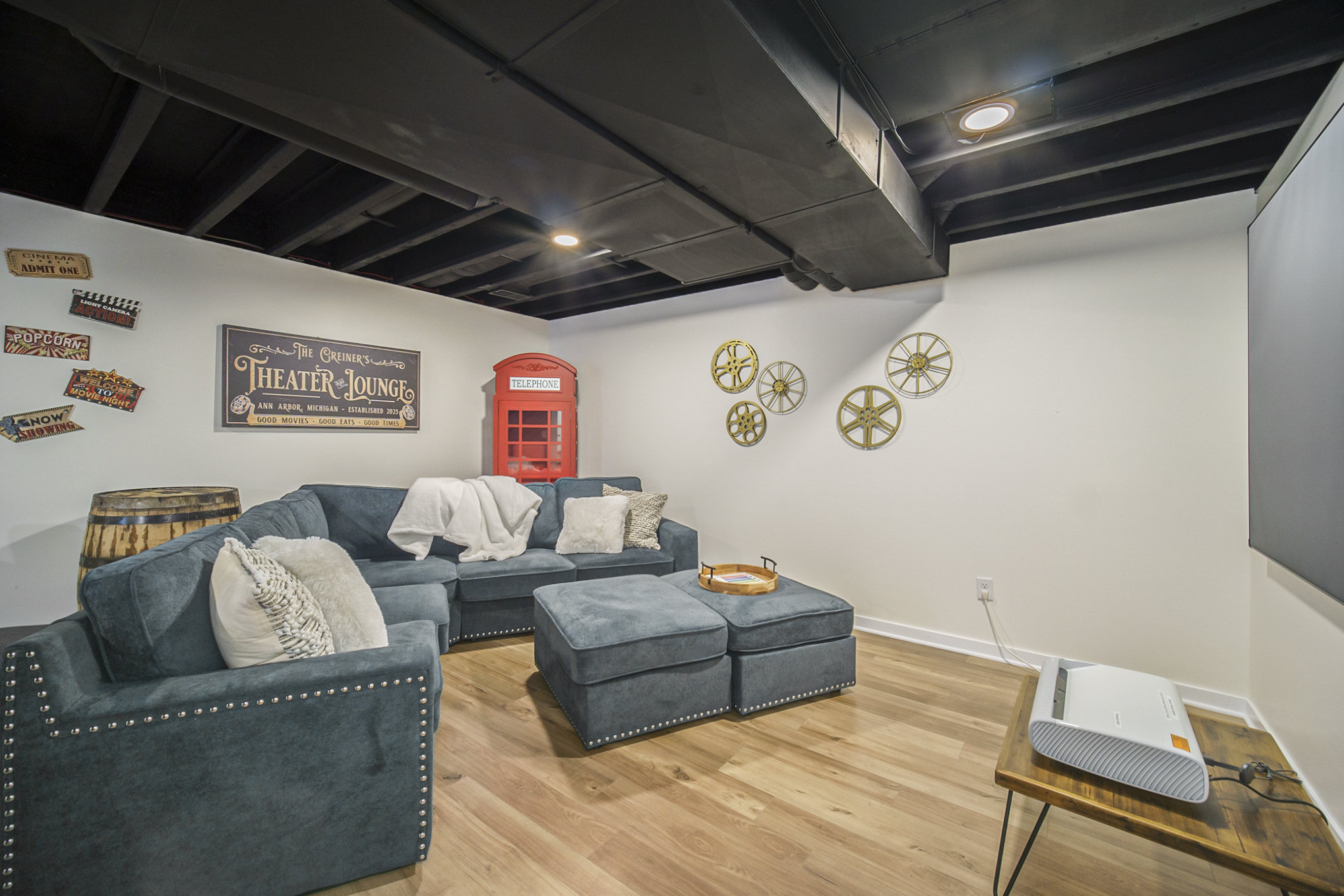 Top Line Cinema Projector with 100 inch Screen ✔ Immersive Surround Sound System