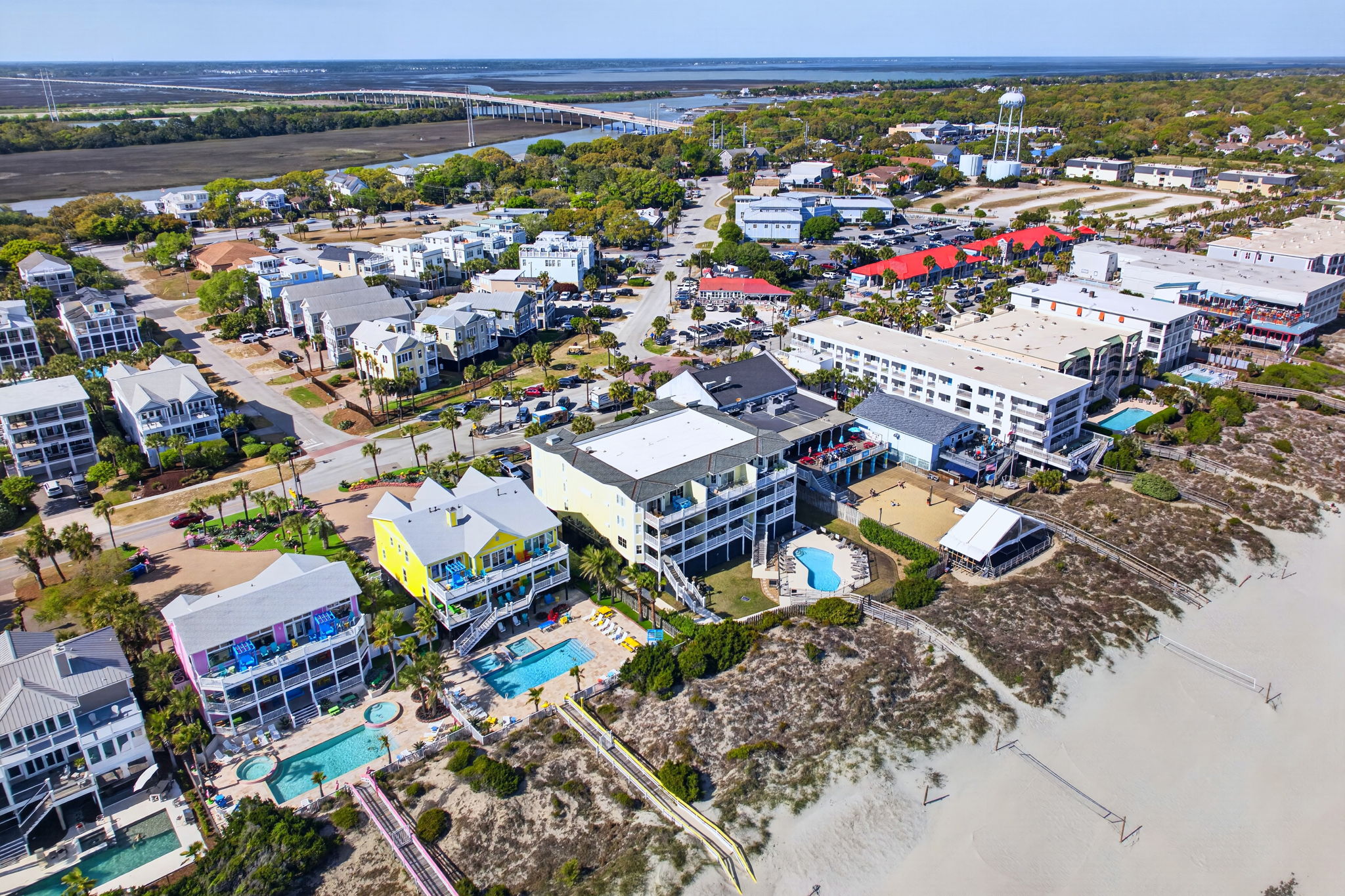 Aerial View | 1006 Ocean Blvd, Isle of Palms, SC | 102 Dunescape | IOP Escapes
