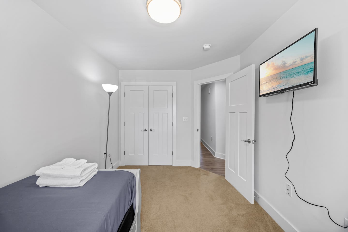 Enjoy privacy with your own TV and storage space, perfect for kids or solo guests.