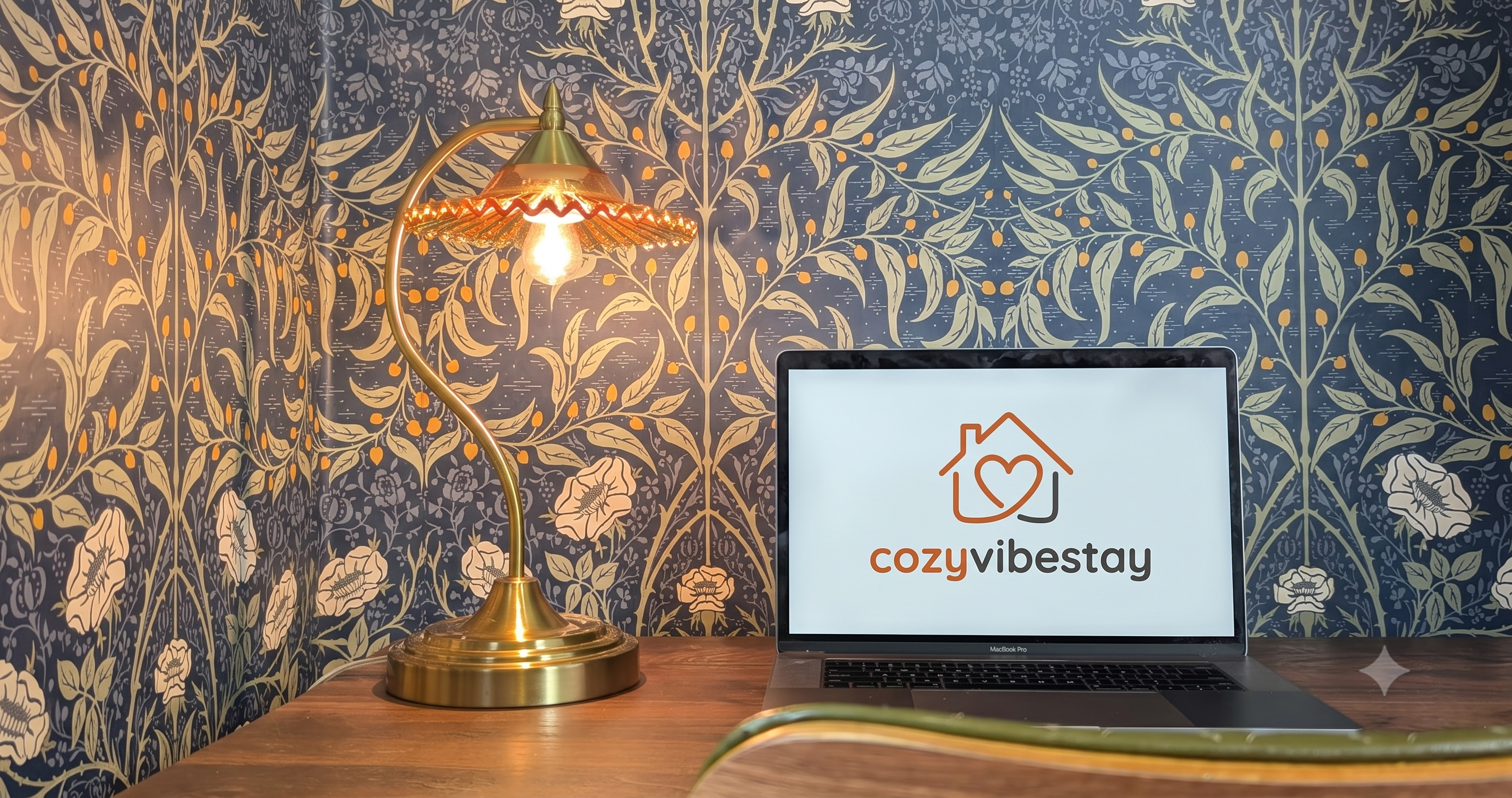 Designed office for remote work and video calls.