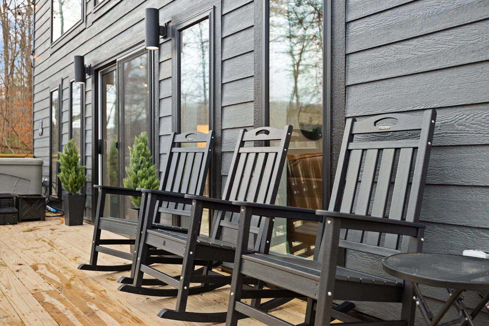 Rock on with coffee in hand - mountain mornings and mellow vibes. 