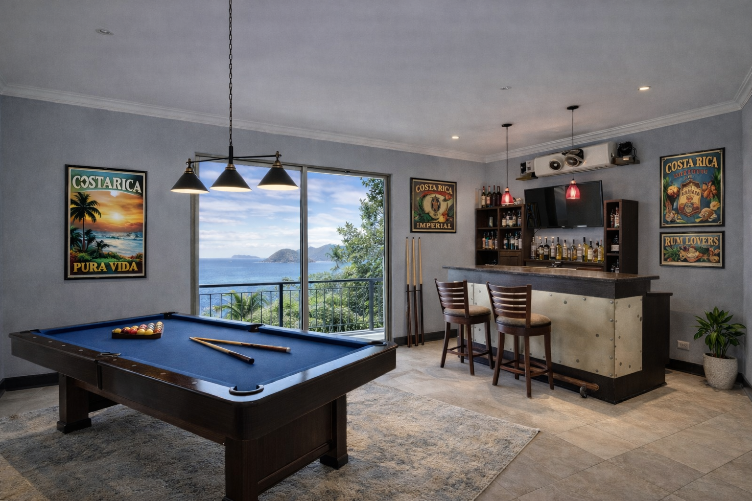 Pool room and bar
