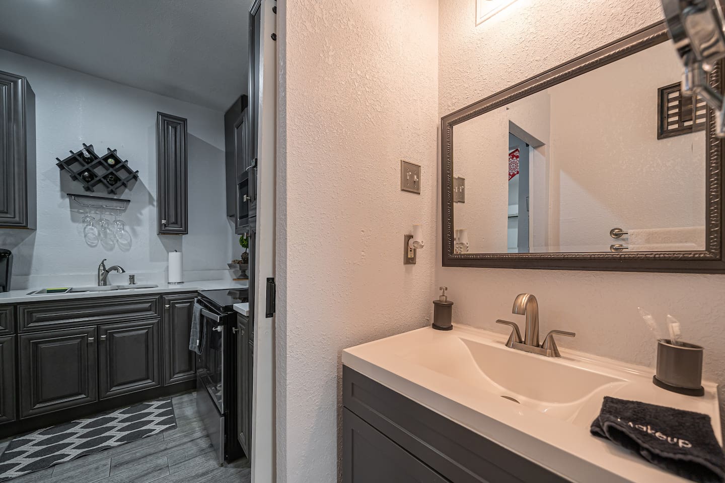 Bathroom Sink to Shower View