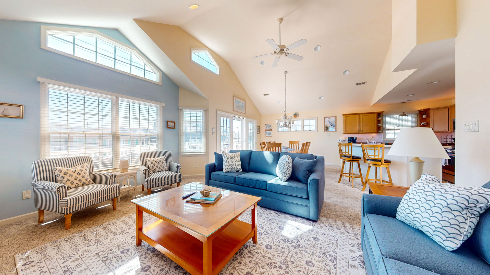 Spacious living room with plush cushions