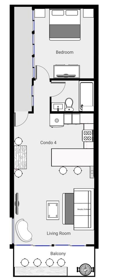 Floor plan for Casa Capistrano Condo 4