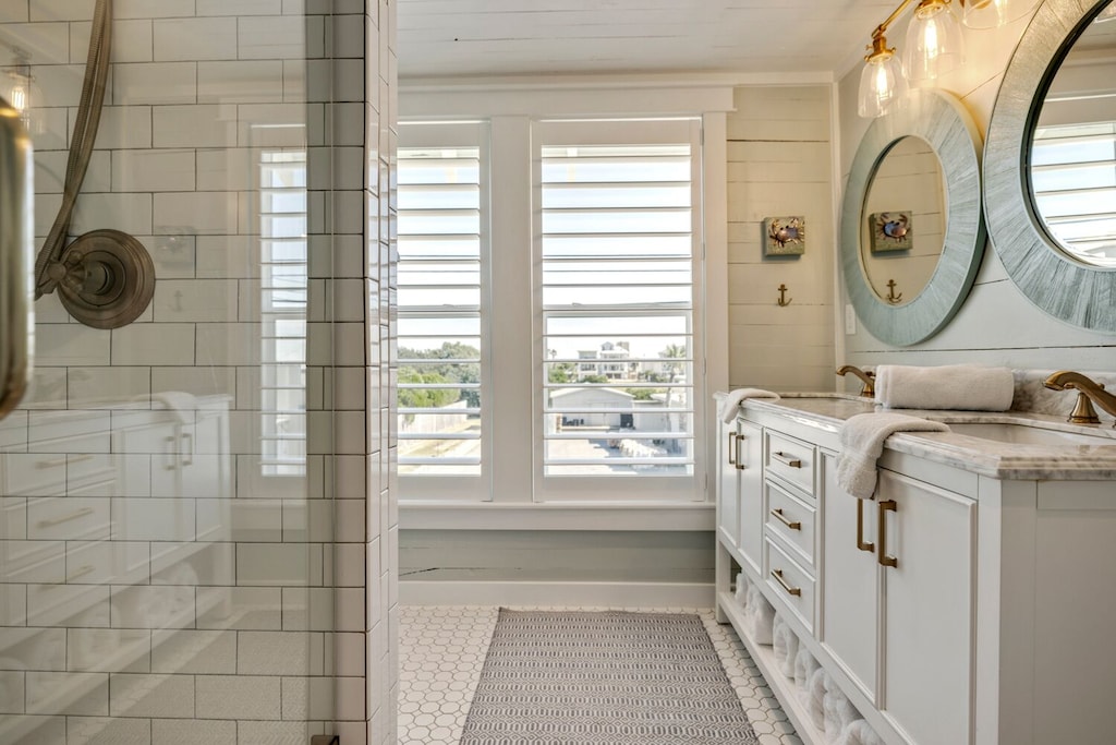 2nd bathroom includes a dual vanity sink.