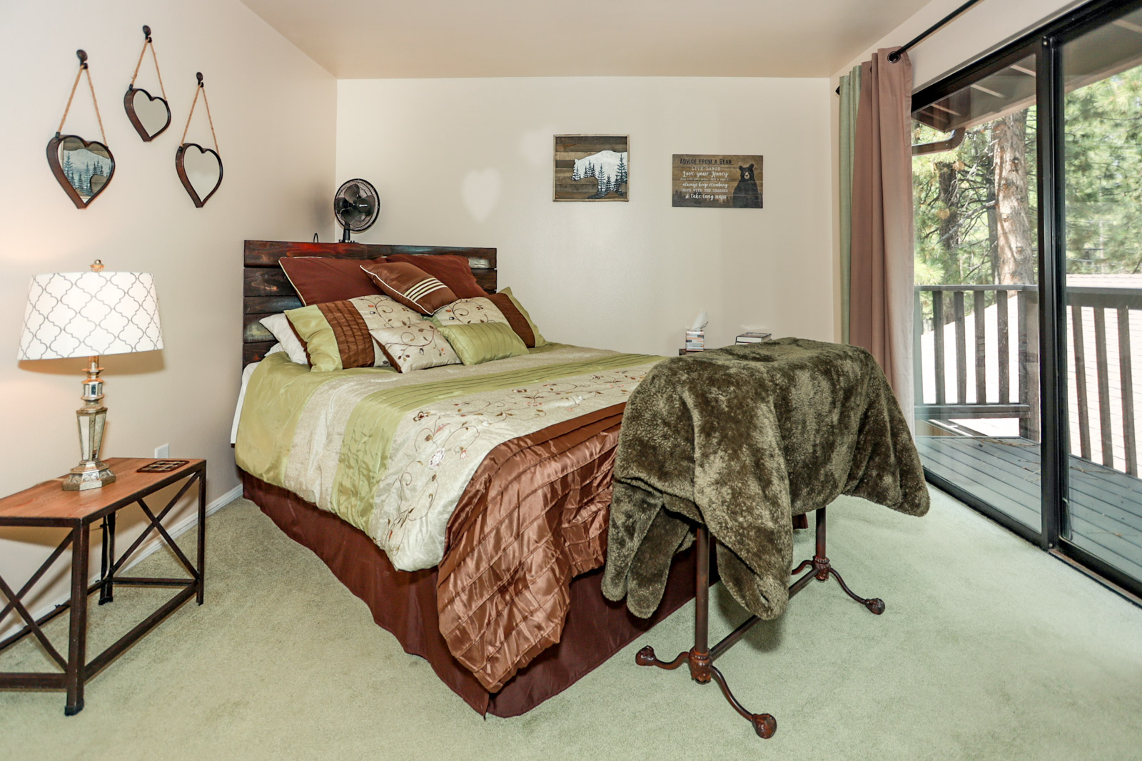 Private deck off the master bedroom at Kuma Lodge