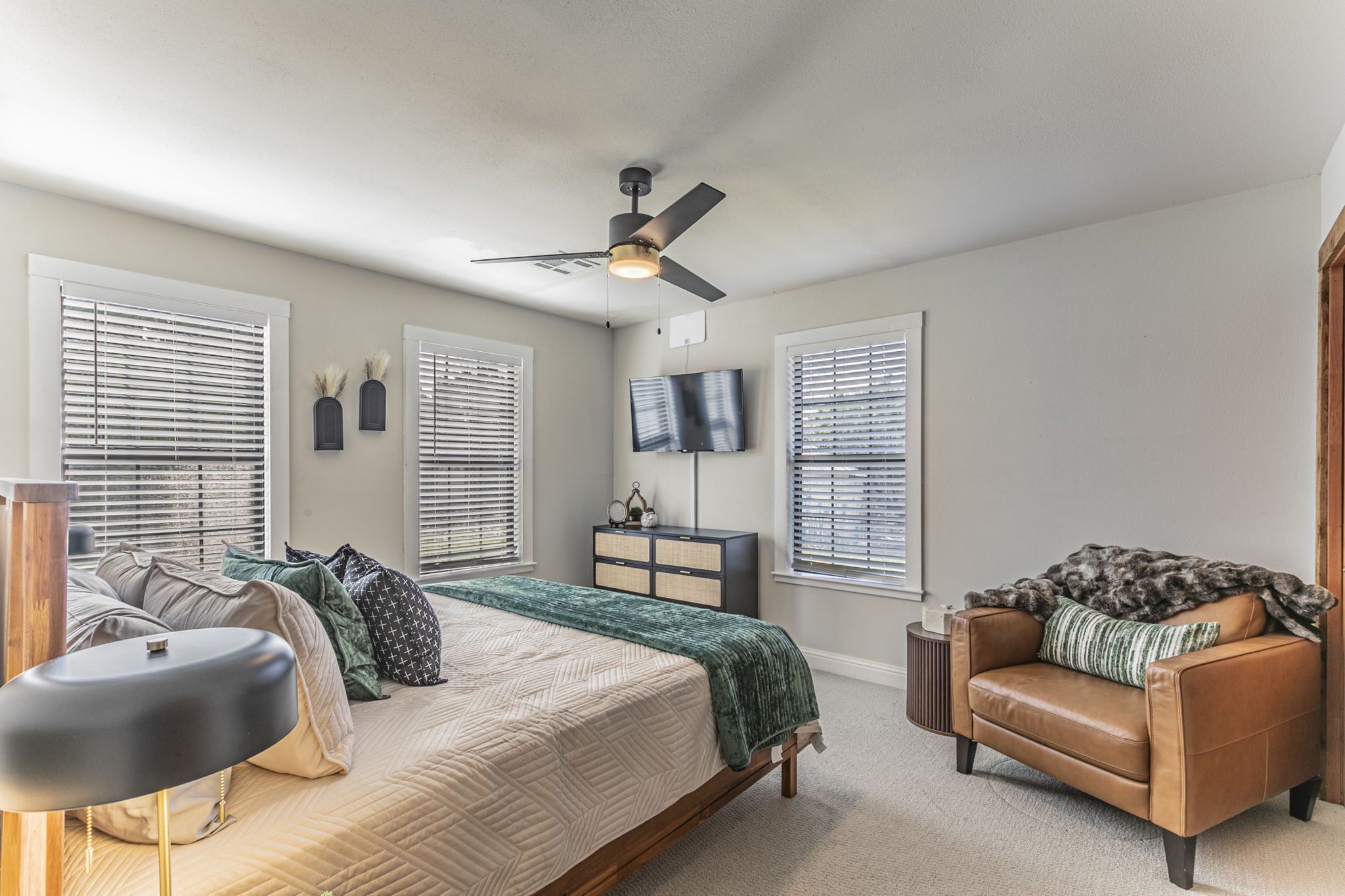 Main floor master with King bed.  All new furniture and bedding.