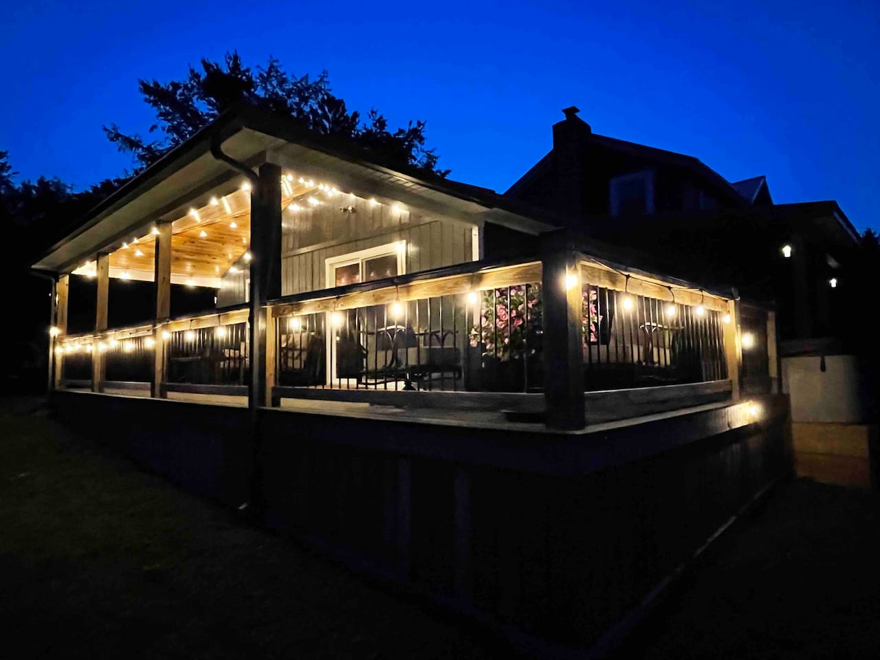 Deck at night.