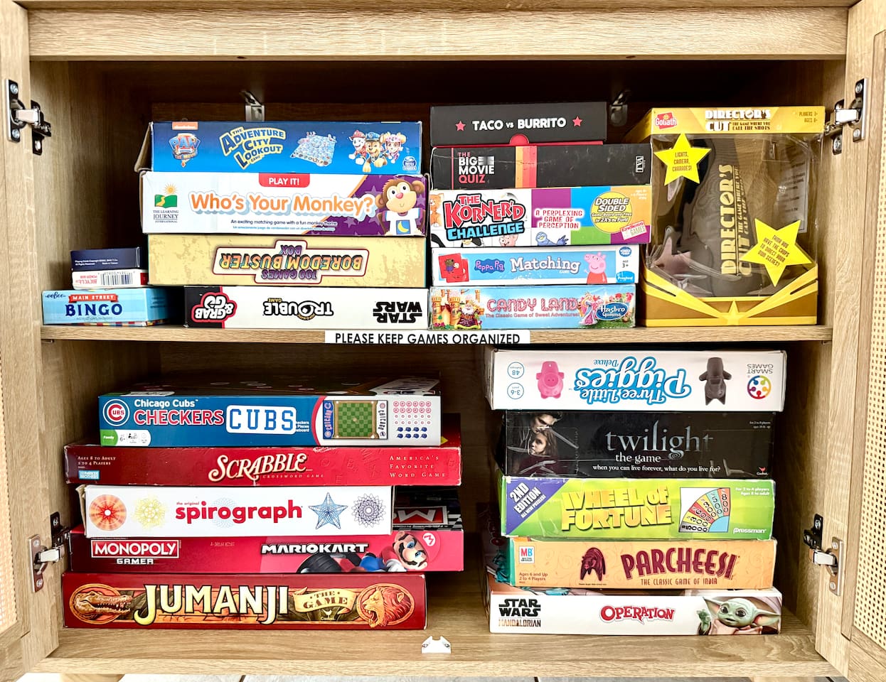Boredom does not live here. All these board games are located in a cabinet in the dining room. Games for all ages; kids and adults. 