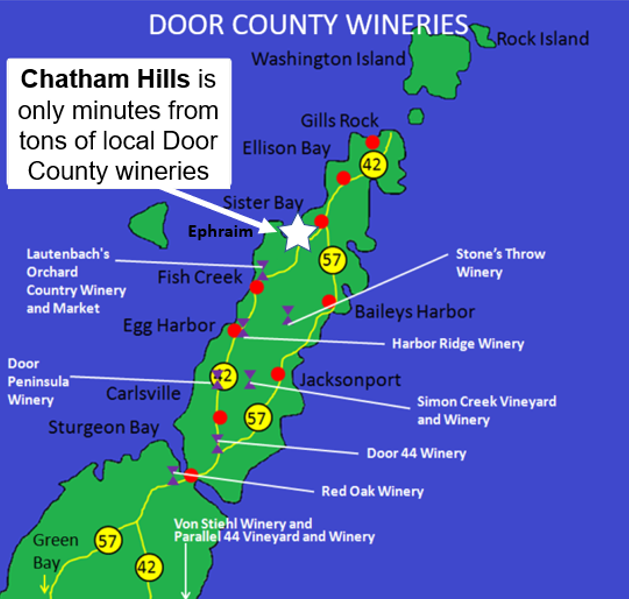 Chatham Hills is located next to dozens of local wineries and breweries!