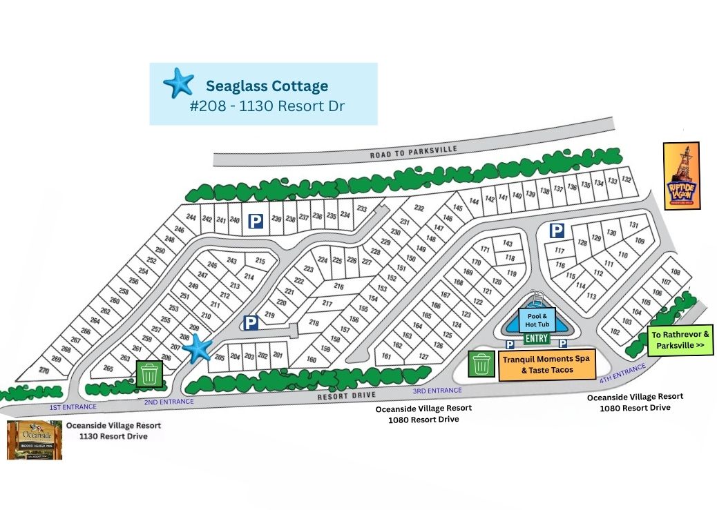Resort map to locate your cottage easily