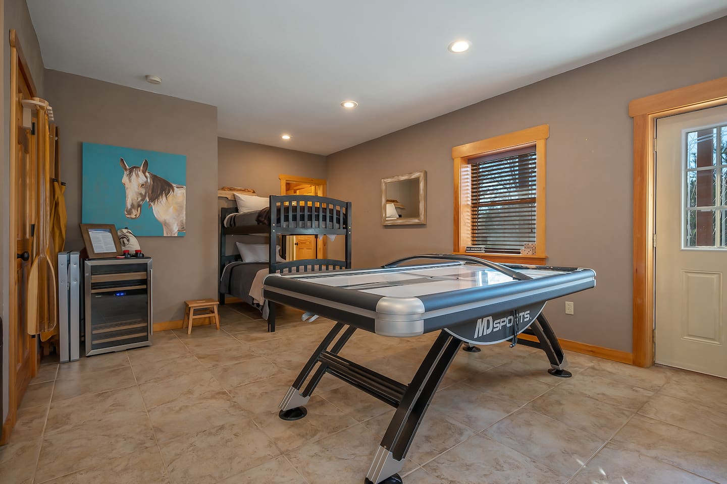Lower level of home with games for kids 