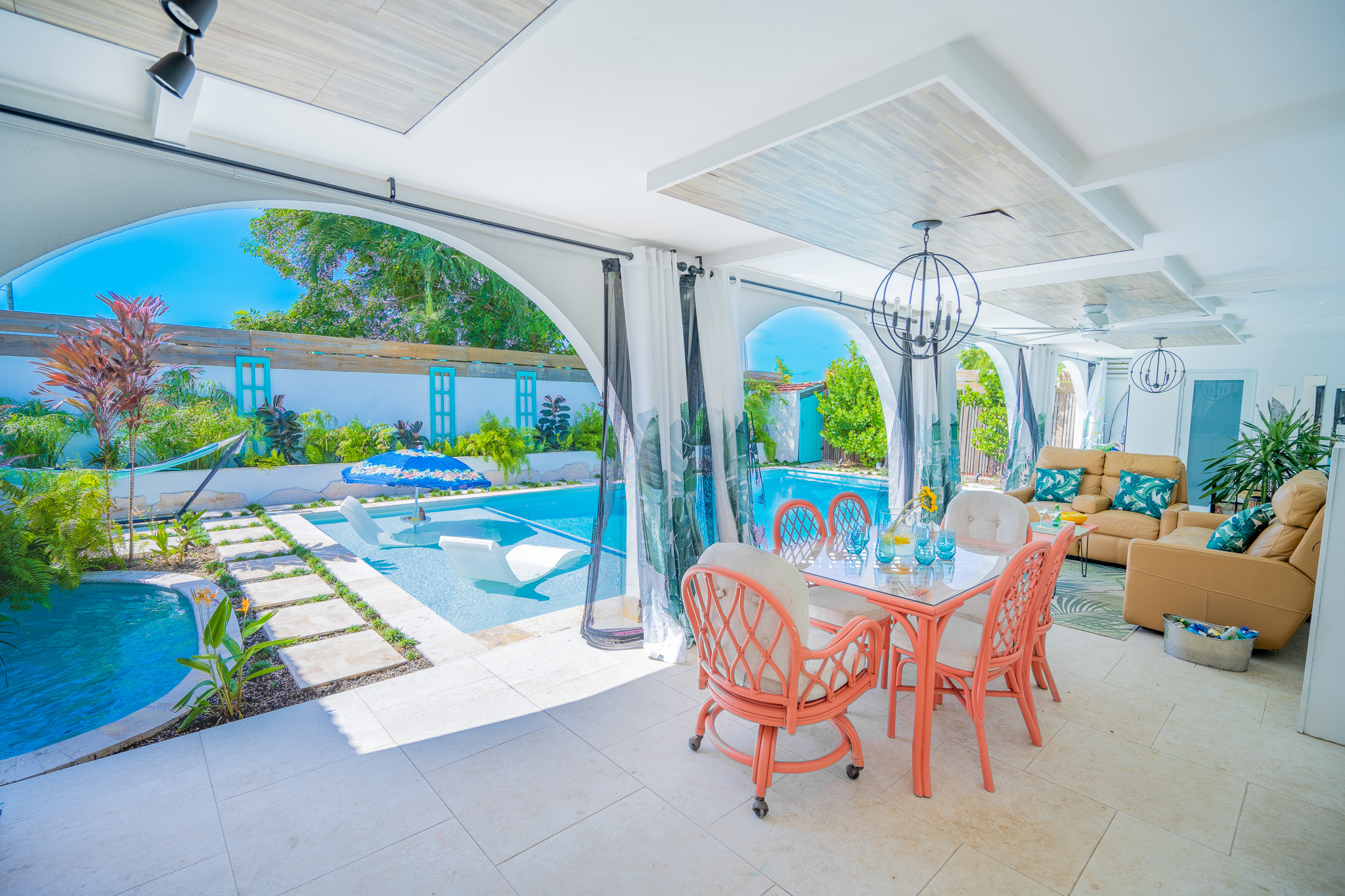 The view as you enter the patio from the breakfast nook and kitchen in Dorado, Puerto Rico.