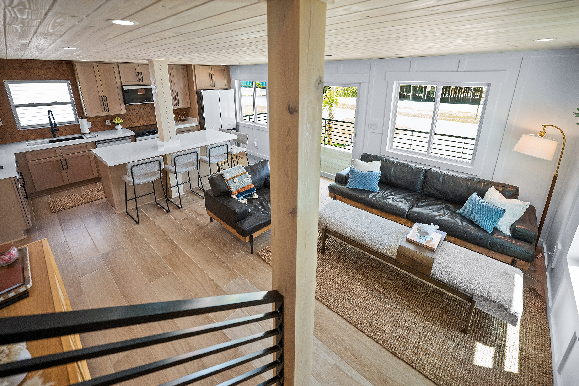 The open-concept main floor connects the living room and kitchen for easy family time.