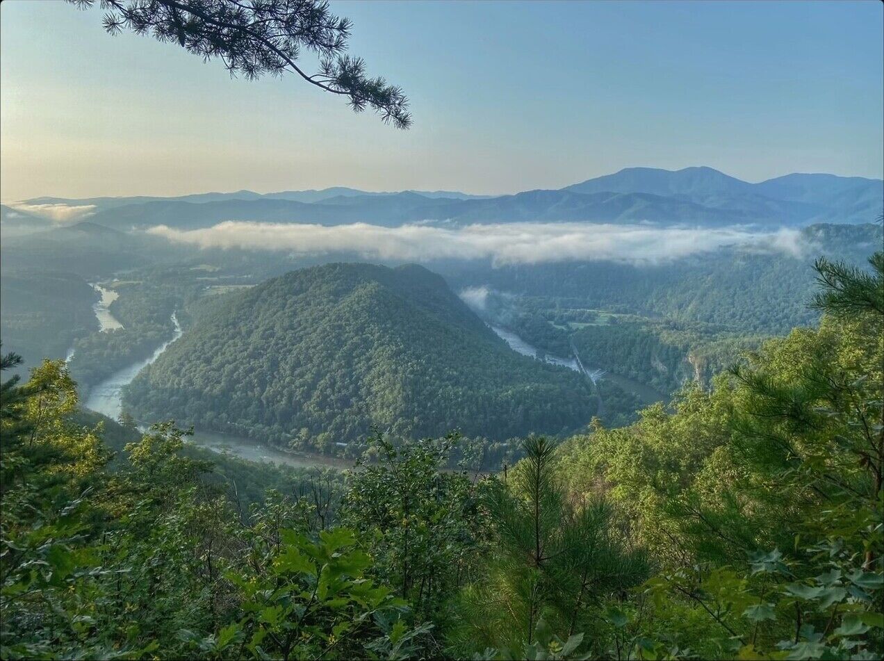 Weavers Bend on the French Broad, a close but vigorous hike from the house