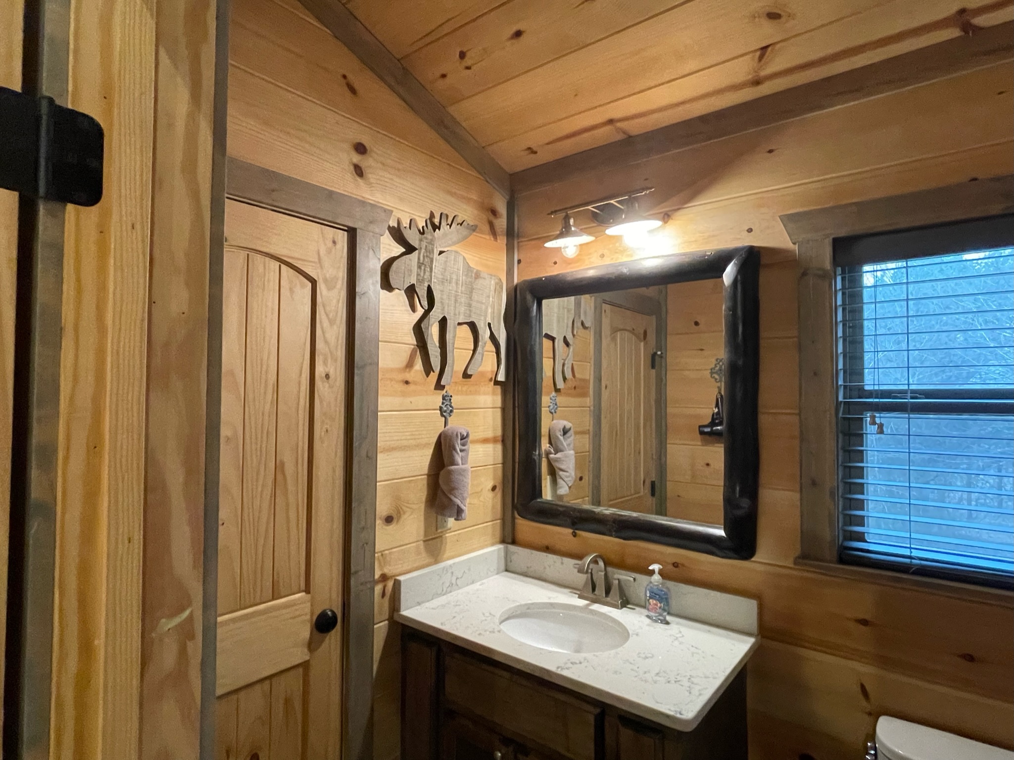 Alaskan Moose themed master bath number 2 / upstairs