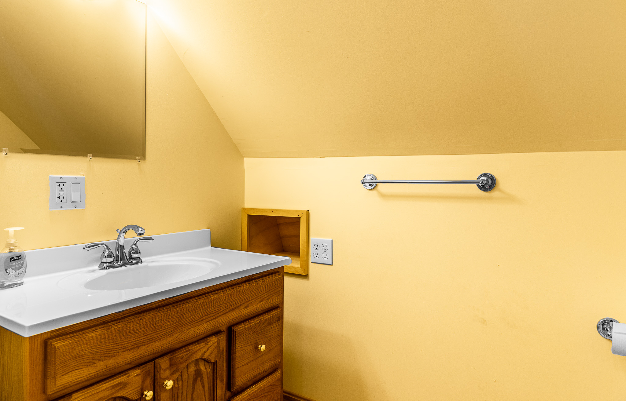 Upstairs floor 1/2 bathroom.